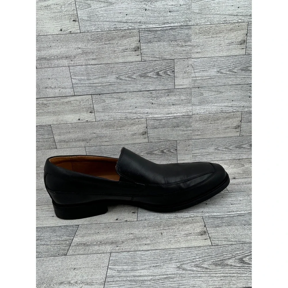 Clarks Whiddon Step Men Black Leather Loafers Dress Shoes Size 11W 261103128100